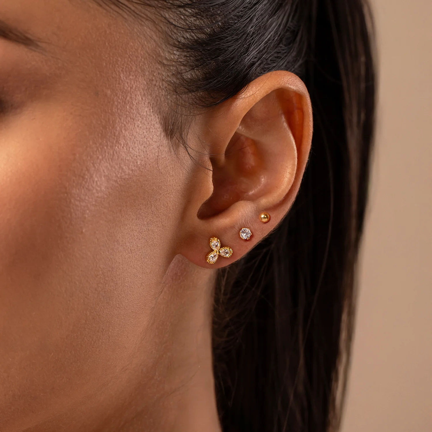 Korean Bling Everyday Glam Trio Earrings Combo