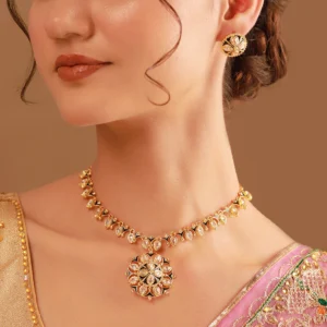 Gota Patti Mandala Haar Necklace Set