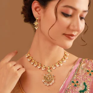 Gota Patti Shahi Guldaasta Necklace Set